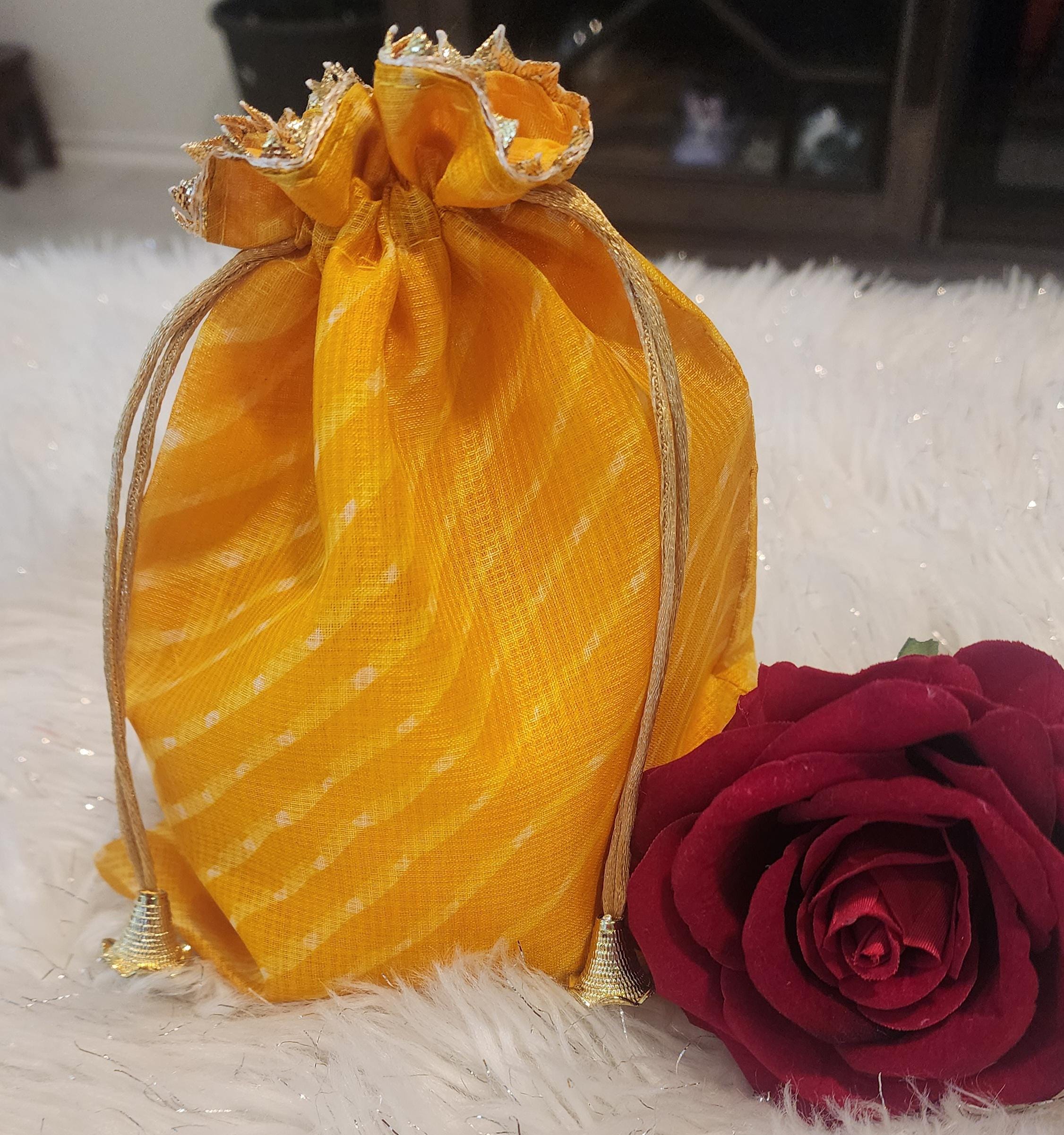 Jaipuri Leheriya Potli Bags - Wedding Favor Gift Bags