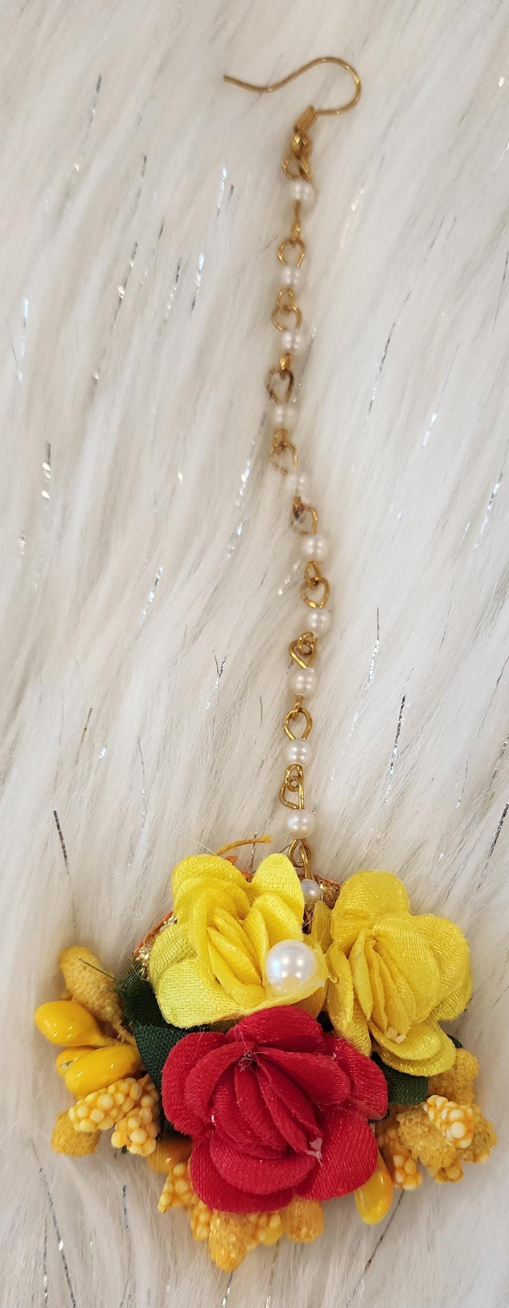 Handmade Floral Jewelry Set: Haldi Mehandi Indian Wedding