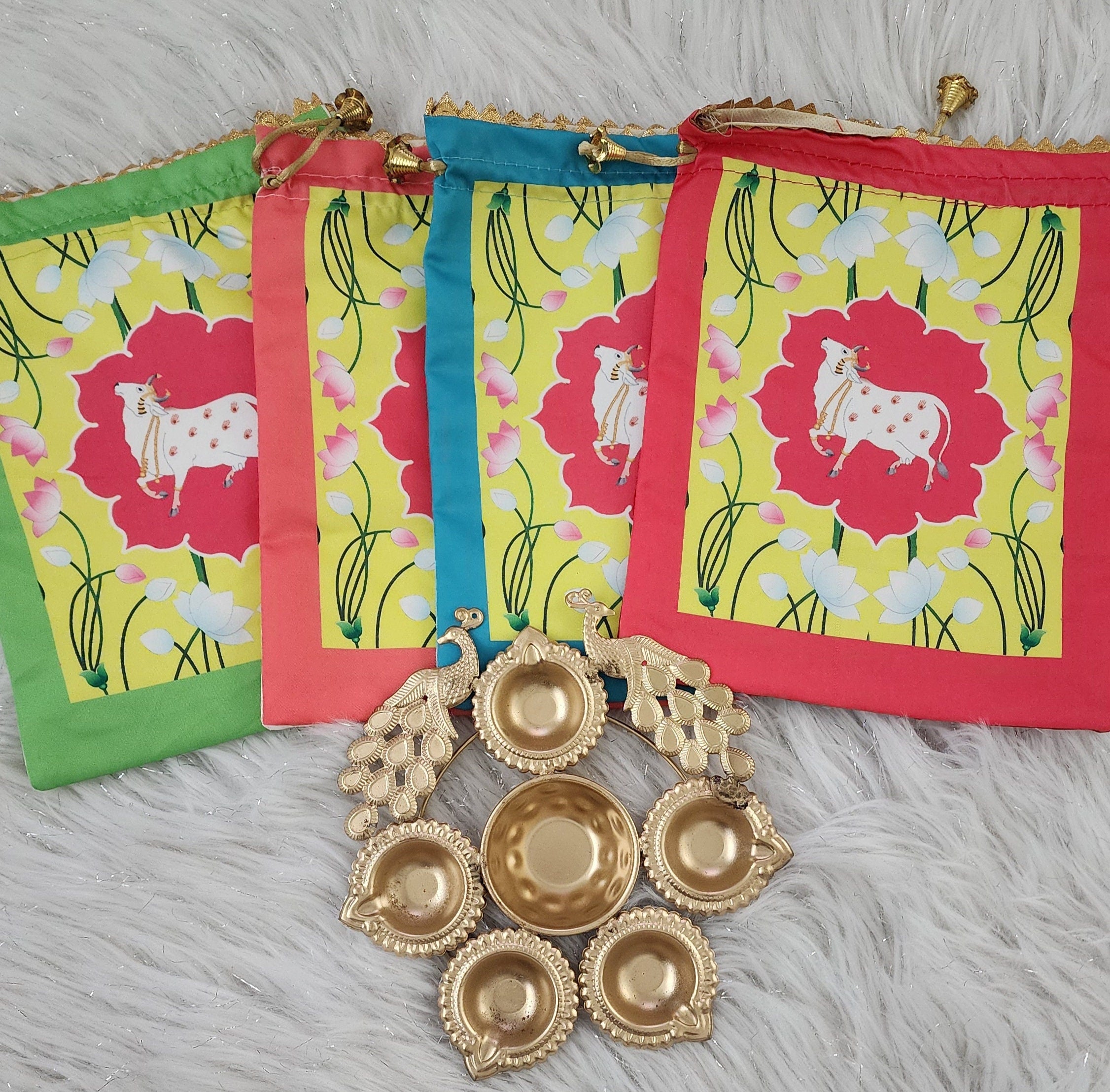 Metal Urli with Diyas: Diwali Housewarming Return Gift