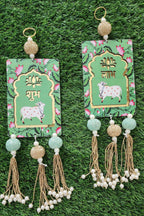 Cow Shubh Labh Door Hanging: Diwali Indian Wedding Decor