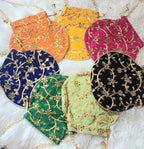 Embroidered Velvet Potli Bags - Indian Wedding Favor Bags.