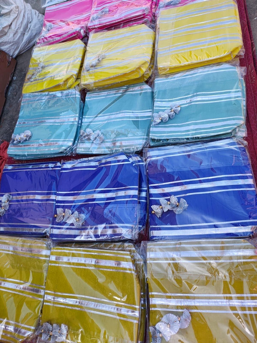 Lehriya Gota Silk Handbag: Traditional Wedding Favor Gift