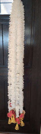 Pink Lotus Garland with Bells: Indian Wedding Diwali Decor.