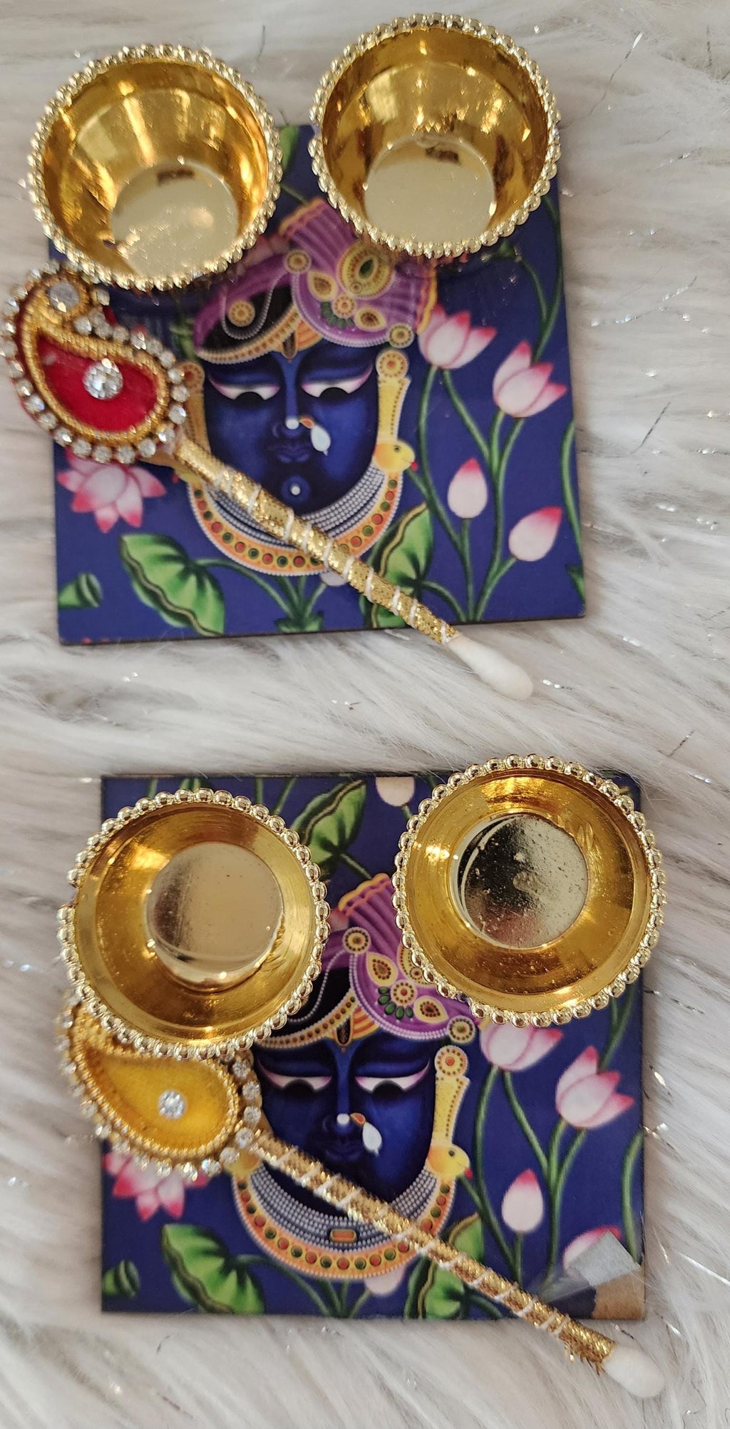 Handcrafted Shreenath ji Haldi Kumkum Holder: Pooja Return Gift