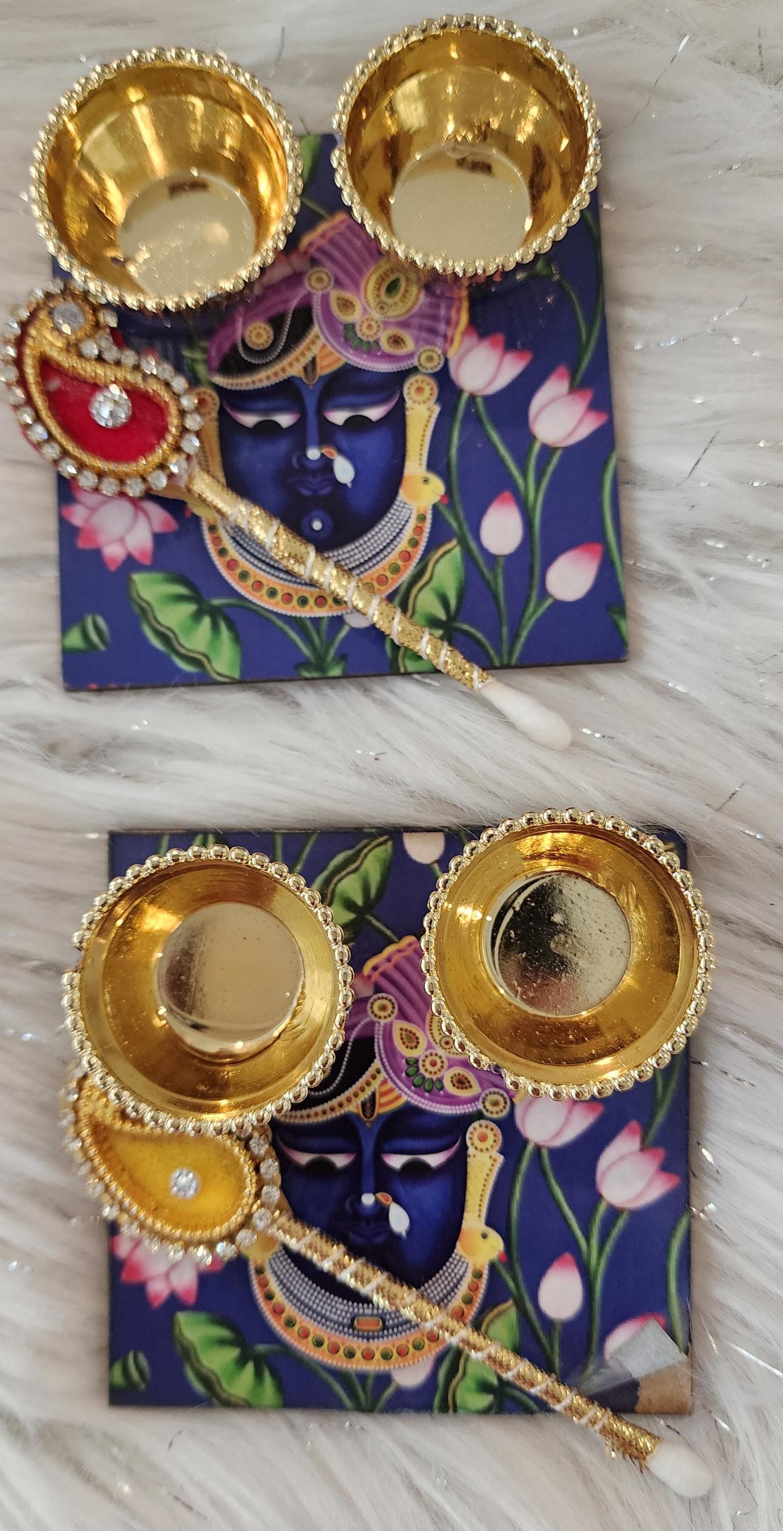 Handcrafted Shreenath ji Haldi Kumkum Holder: Pooja Return Gift