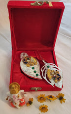 Handmade German Silver Haldi Kumkum Holder: Chopra Box, Puja Gift