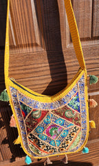 Embroidered Indian Jhola Bag:Crossbody Shoulder Bag