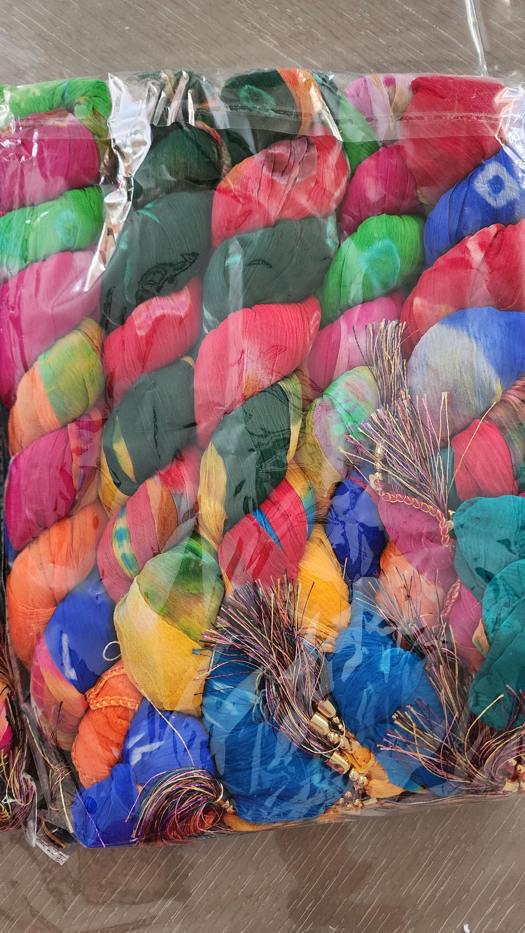 Rajasthani Tie Dye Silk Dupatta: Multi-Colored Wedding Favor Scarf