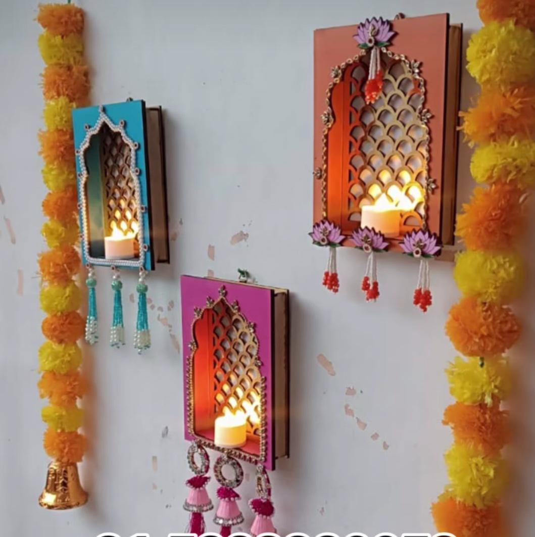 Handcrafted MDF Jharokha Hanging: Diwali Wedding Decor (8 x 5.5 inch)