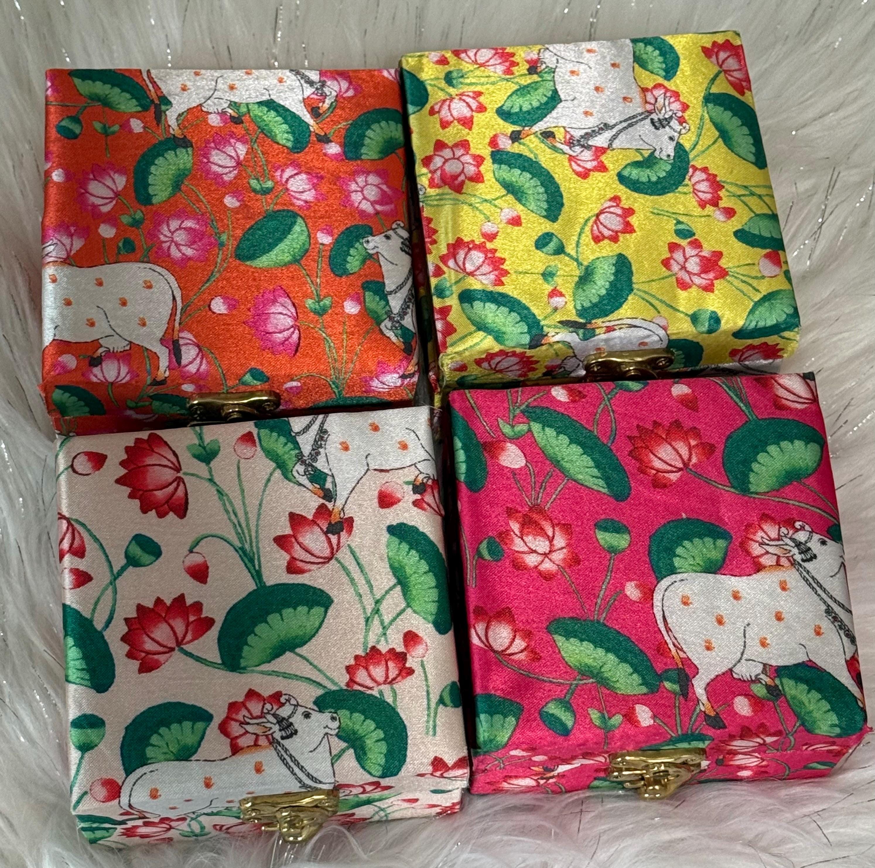 Pichwai Print Handmade Box with T Light Candle Holder