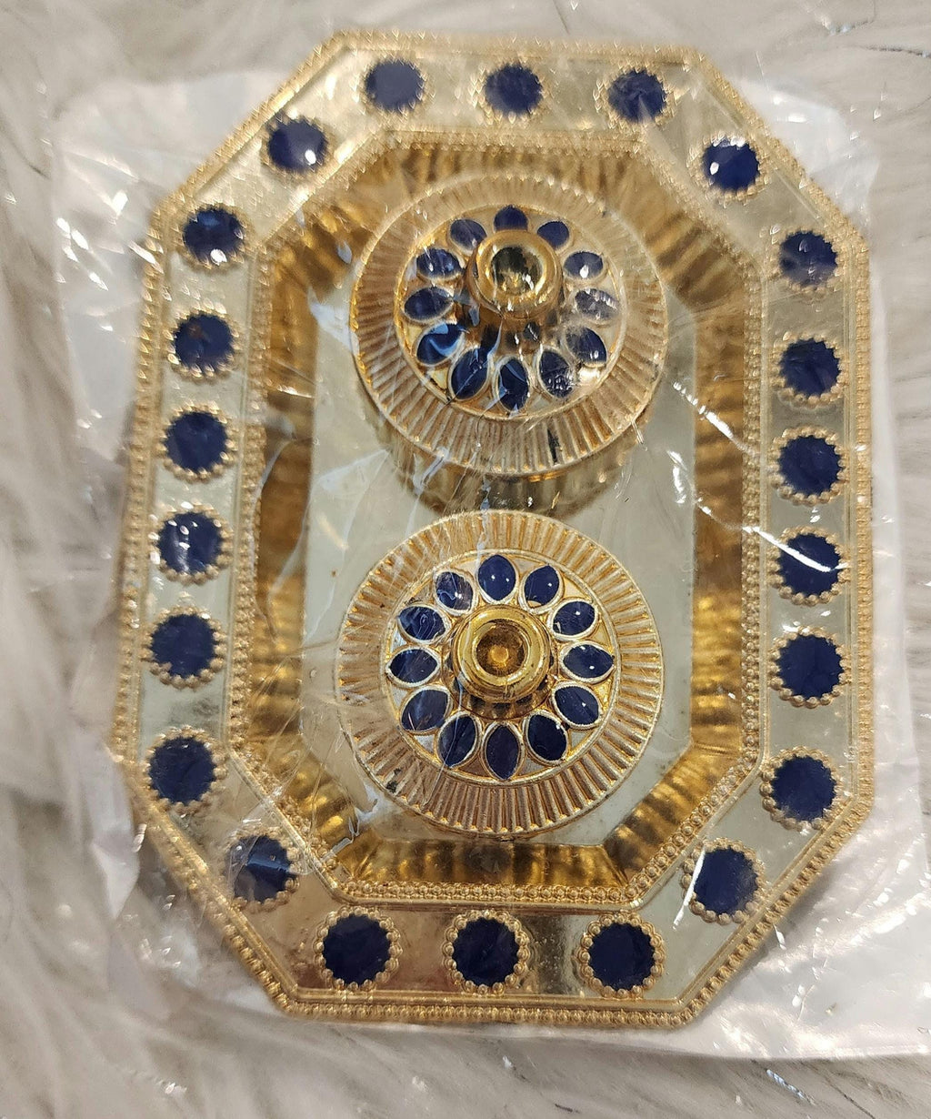 Haldi Kumkum Decorative Plates: Vermilion Holder Pooja Thali, Mehndi Decoration.