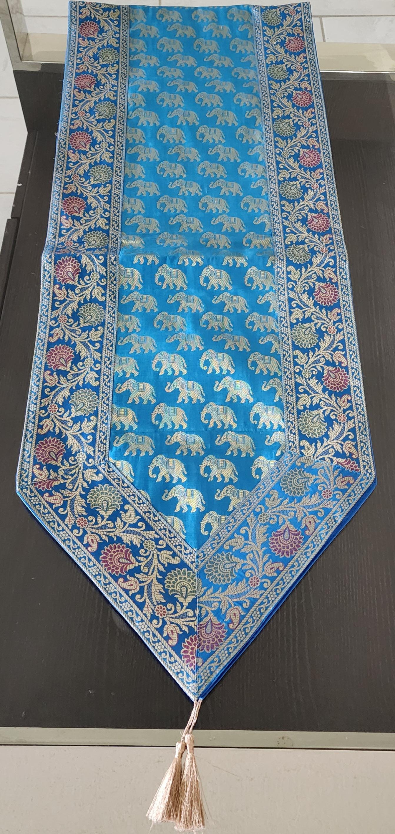 Silk Cheesecloth Table Runner: Bohemian Dining Decor - 14x75