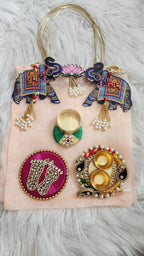 Diwali Potli Bag Set: Pooja, Housewarming Return Favors Pack of 5 Sets