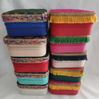 Handcrafted Mini Jewelry Travel Case: Brocade Fabric, 4-inch.