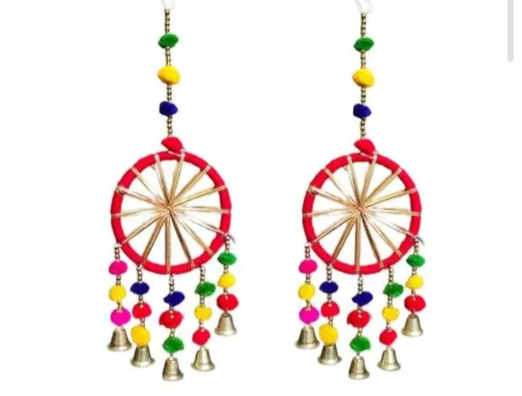 Indian Wedding Garland: Multicolor Pom Pom Gota Hanging