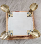 Meenakari Handmade Wooden Chowki: Pooja Stool Table for God Idols.