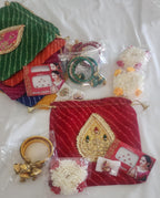 Lahariya Potli Bag Combo Set: Kundan Bangles, Jhumka Earrings - Wedding Favor