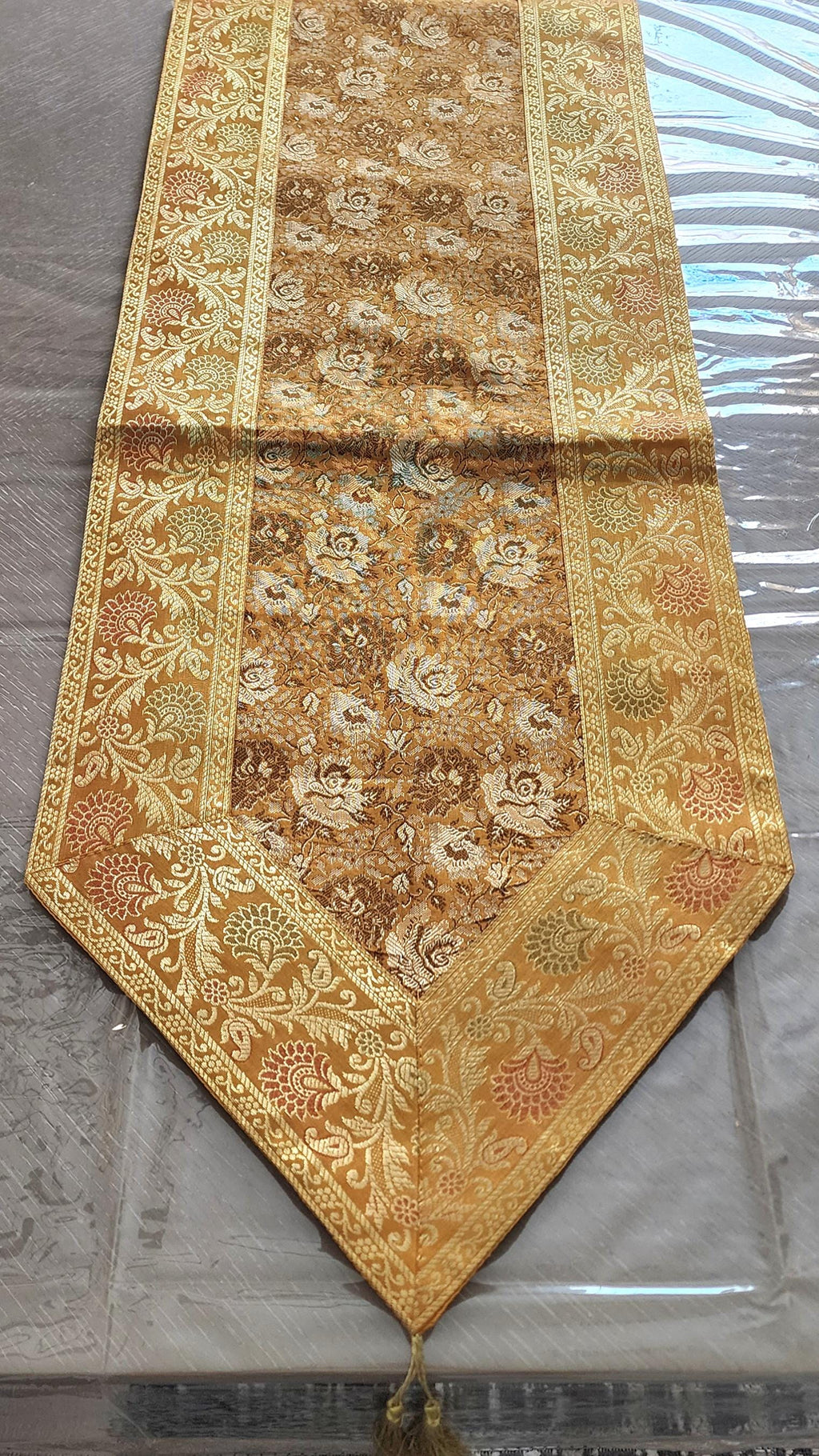 Silk Cheesecloth Table Runner: Bohemian Dining Decor - 14x79