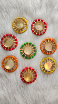 Round Tea Light Candle Holder: Multicolor Diwali Gift.