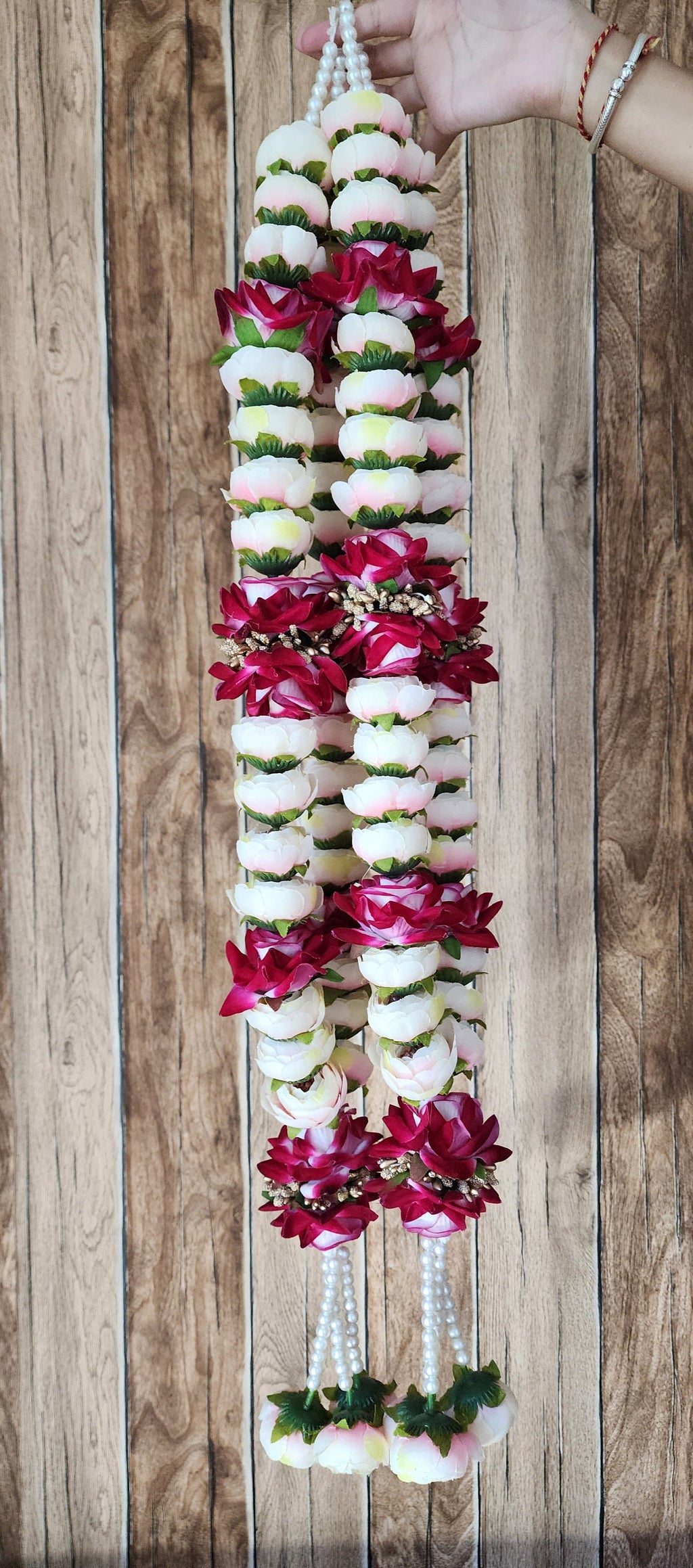 Artificial Flower Handmade Wedding Mala: Bride and Groom Garlands - Pack of 2