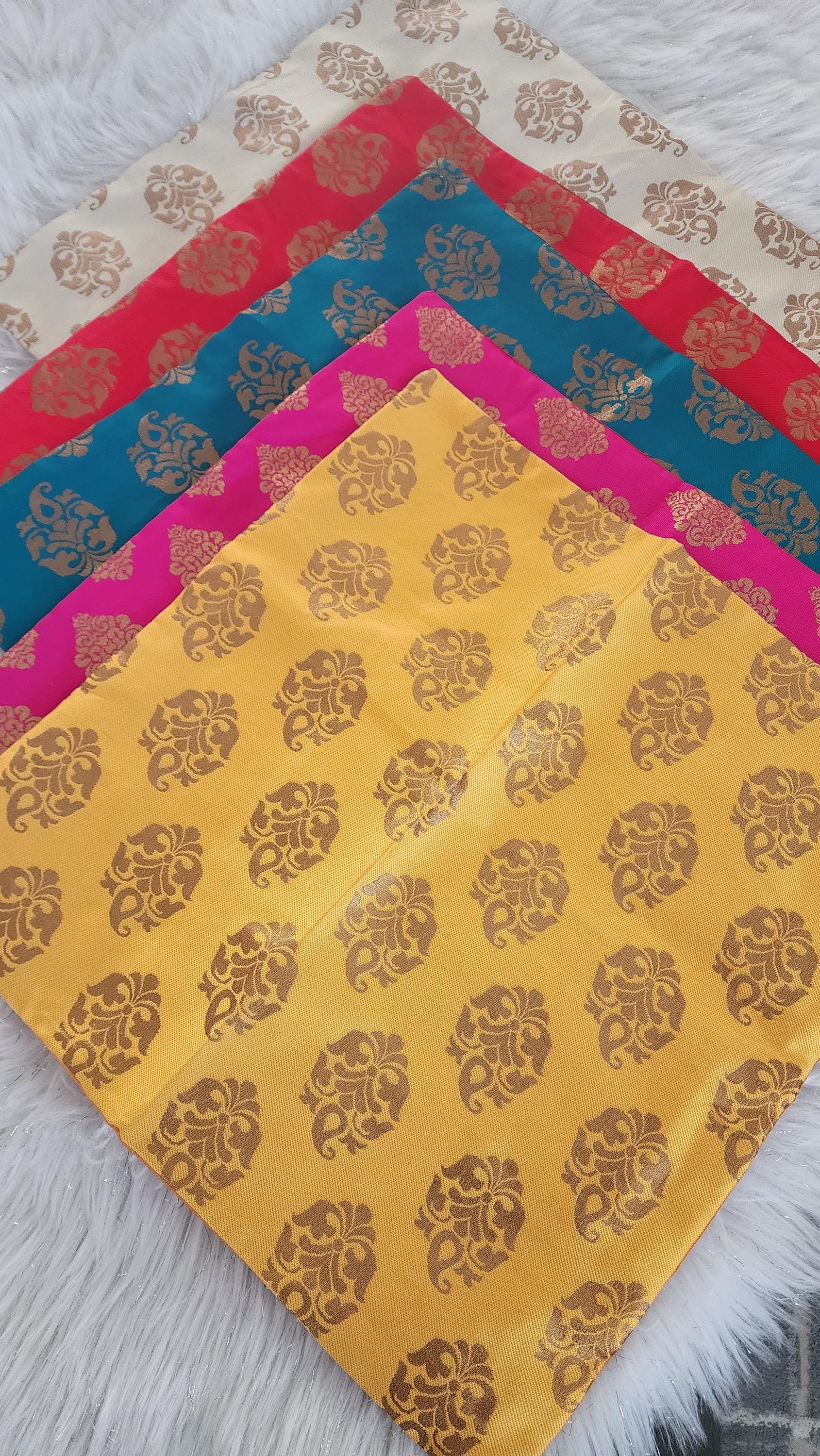 Handmade Silk Cushion Covers: Decorative Throw Pillow Set of 5 (18x18 Inches)