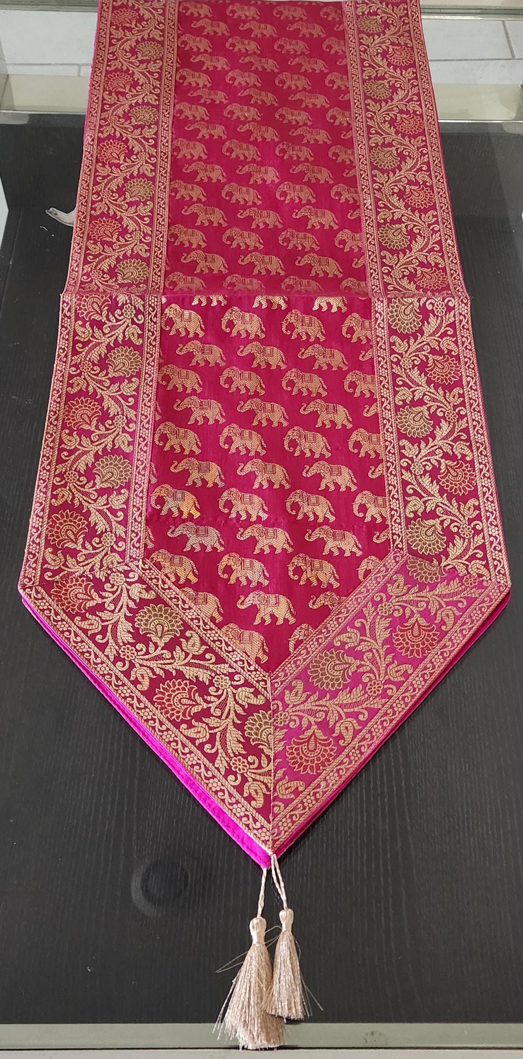 Silk Cheesecloth Table Runner: Bohemian Dining Decor - 14x75