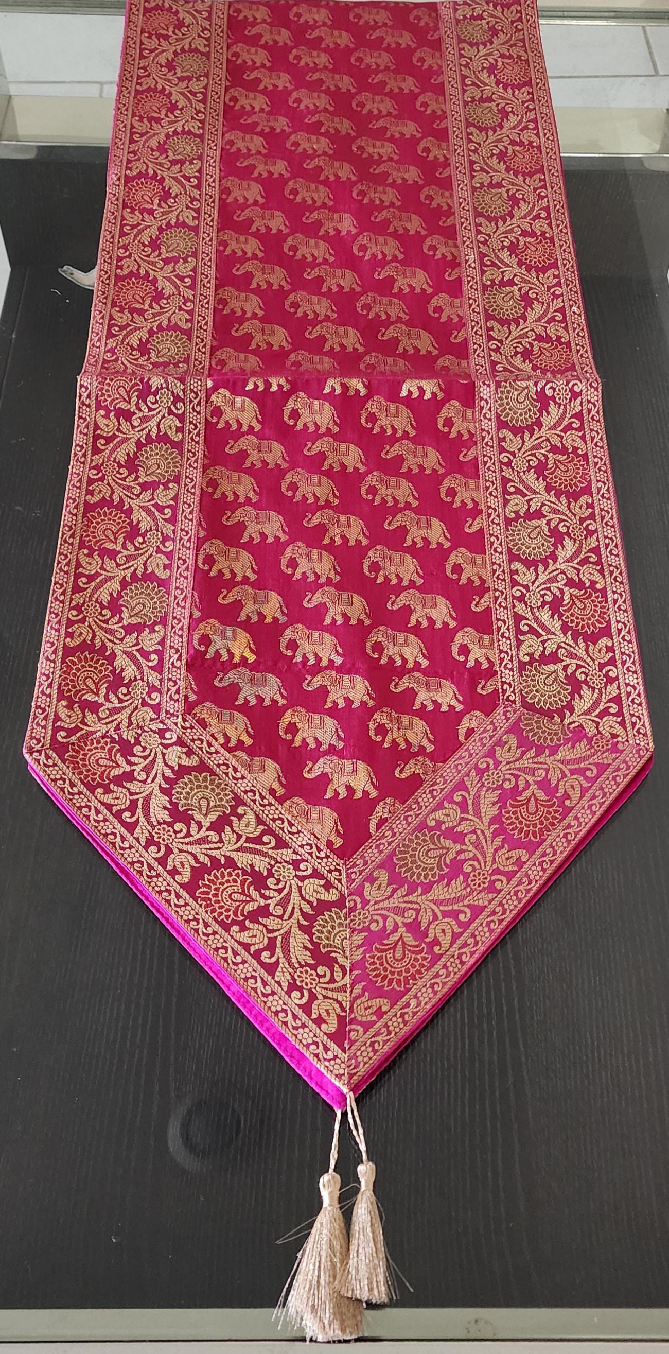 Silk Cheesecloth Table Runner: Bohemian Dining Decor - 14x75