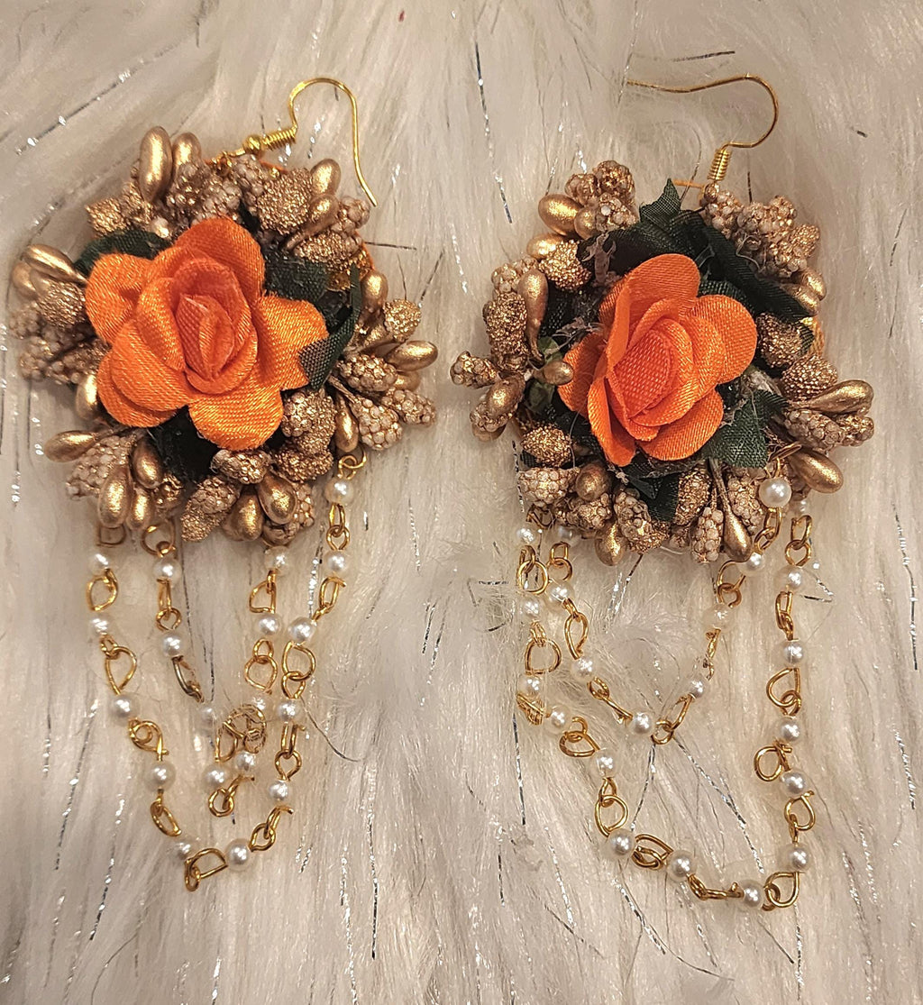 Floral Haldi Mehandi Jewelry Set, Indian Wedding, Sangeet.