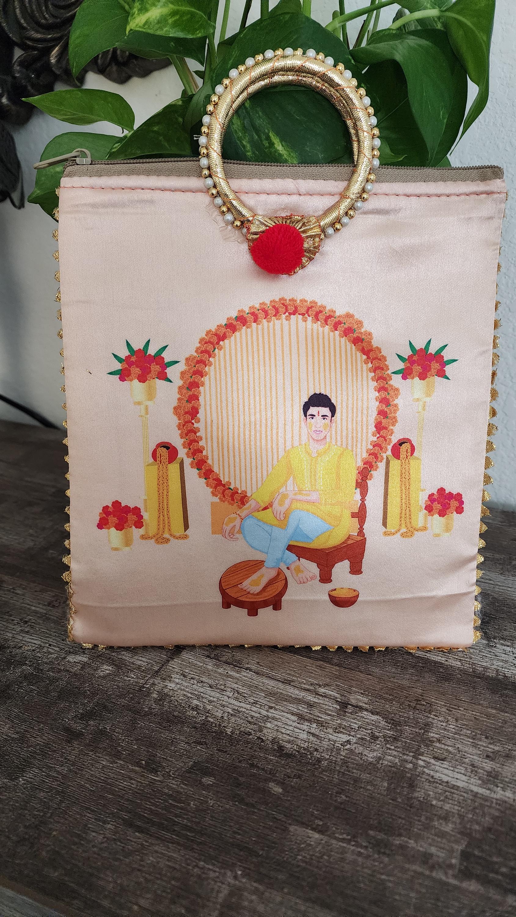 Silk Potli Favor Bags: Haldi Mehndi Wedding Return Gifts
