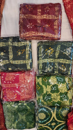 Hand Printed Jacquard Silk Dupatta: Indian Wedding Favor Scarf