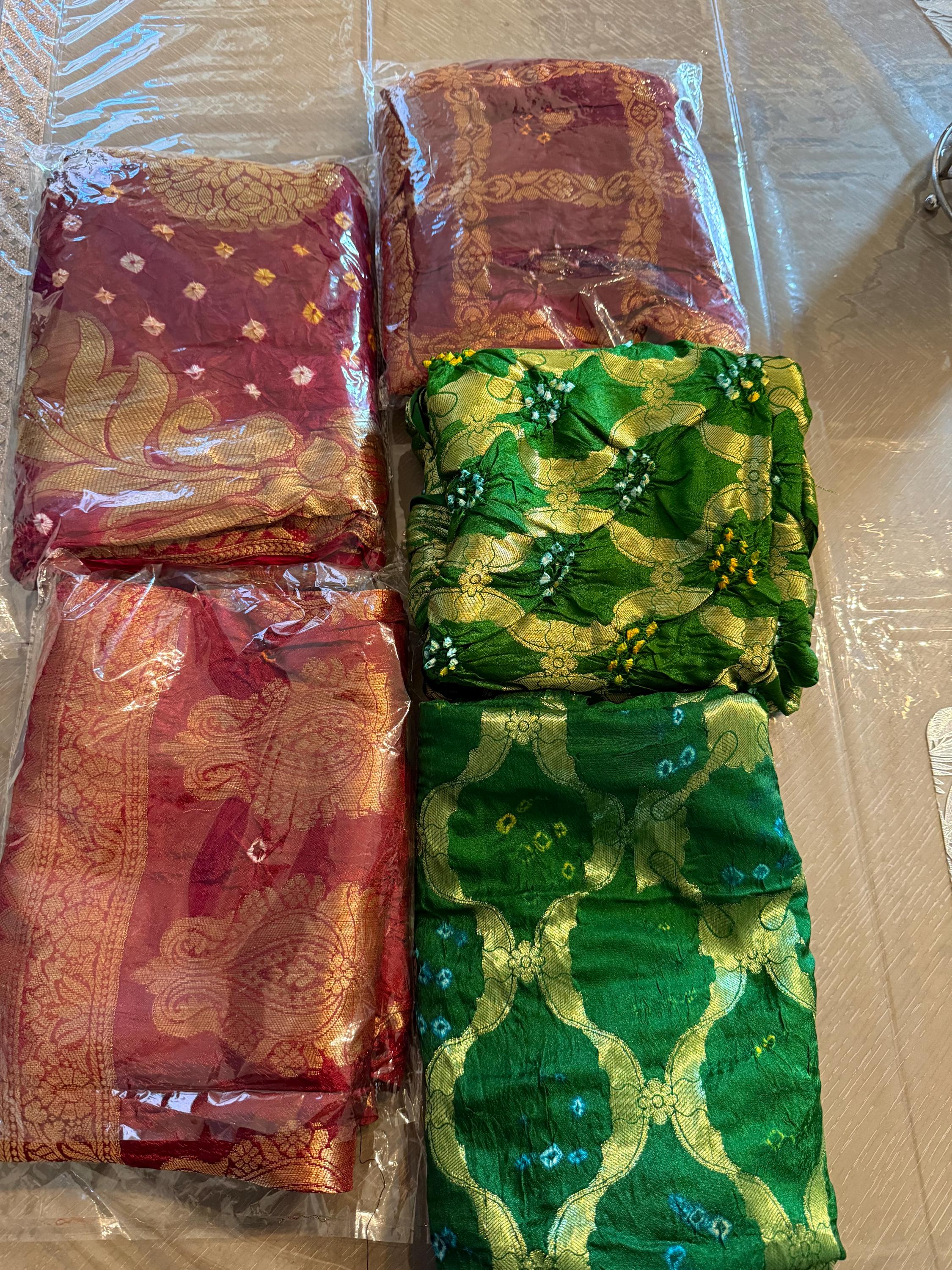 Hand Printed Jacquard Silk Dupatta: Banarsi Print Wedding Favor