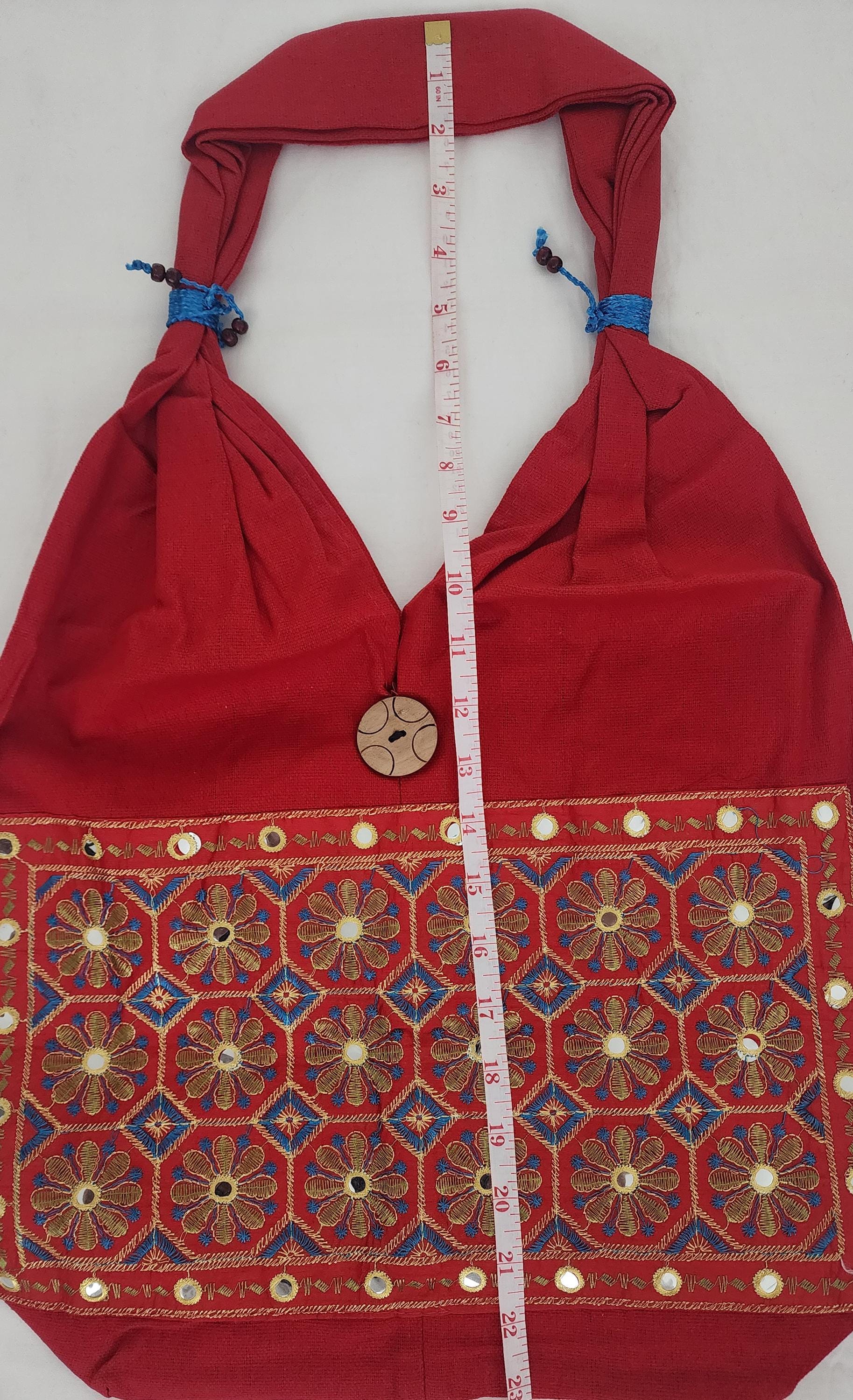 Embroidered Mirror Work Jhola Bag Crossbody.