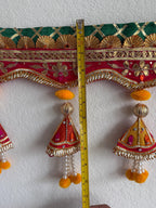 Handmade Indian Toran: Gotta work Pearl Door Hanging, Traditional Decor (40x10) inch)