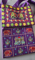 Indian Traditional Embroidered Work Peacock Jhola Bag. Crossbody Shoulder bags .