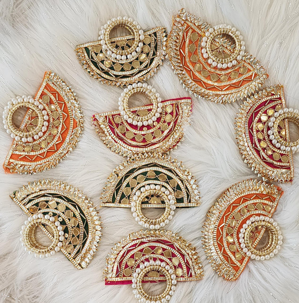 Handcrafted Lotus Coin Pouch: Colorful Gotta Patti Jewelry Gift