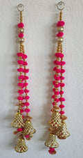 Pom Pom Garland with Gold Bells: Indian Wedding Mehndi Diwali Decor