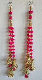 Pom Pom Garland with Gold Bells: Indian Wedding Mehndi Diwali Decor