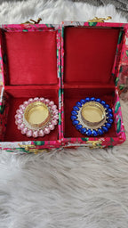 Pichwai Print Handmade Box with T Light Candle Holder