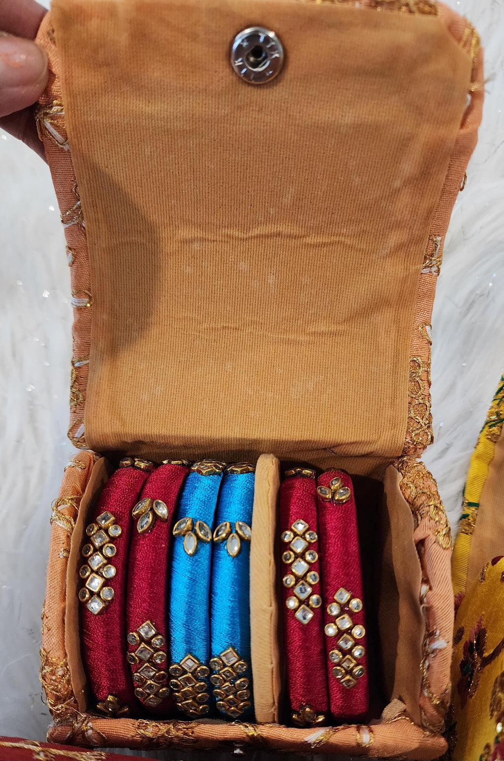 Handmade Indian Bangles Set with Box: Diwali Gift, Wedding Favors