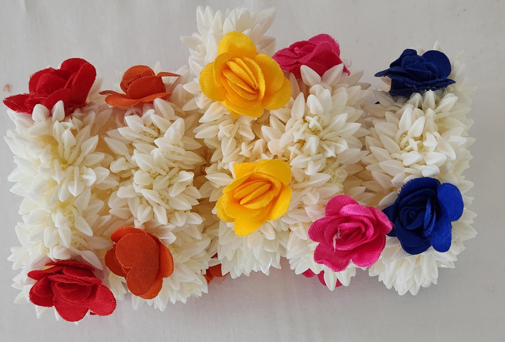 White Jasmine Artificial Flower Gajra: Indian Wedding Hair Accessory