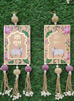 Cow Shubh Labh Door Hanging: Diwali Indian Wedding Decor