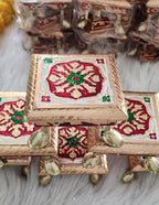 Meenakari Handmade Wooden Chowki: Pooja Stool Table for God Idols.