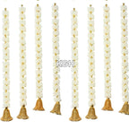 Mogra Bell Garland: White & Gold Artificial Flower String - Diwali Wedding Decor