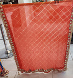 Bandhej Art Silk Dupatta: Rajasthani Gota Work, Latkan Wedding Favor.