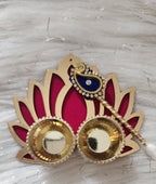Handcrafted Lotus Haldi Kumkum Holder: Pooja Return Gift
