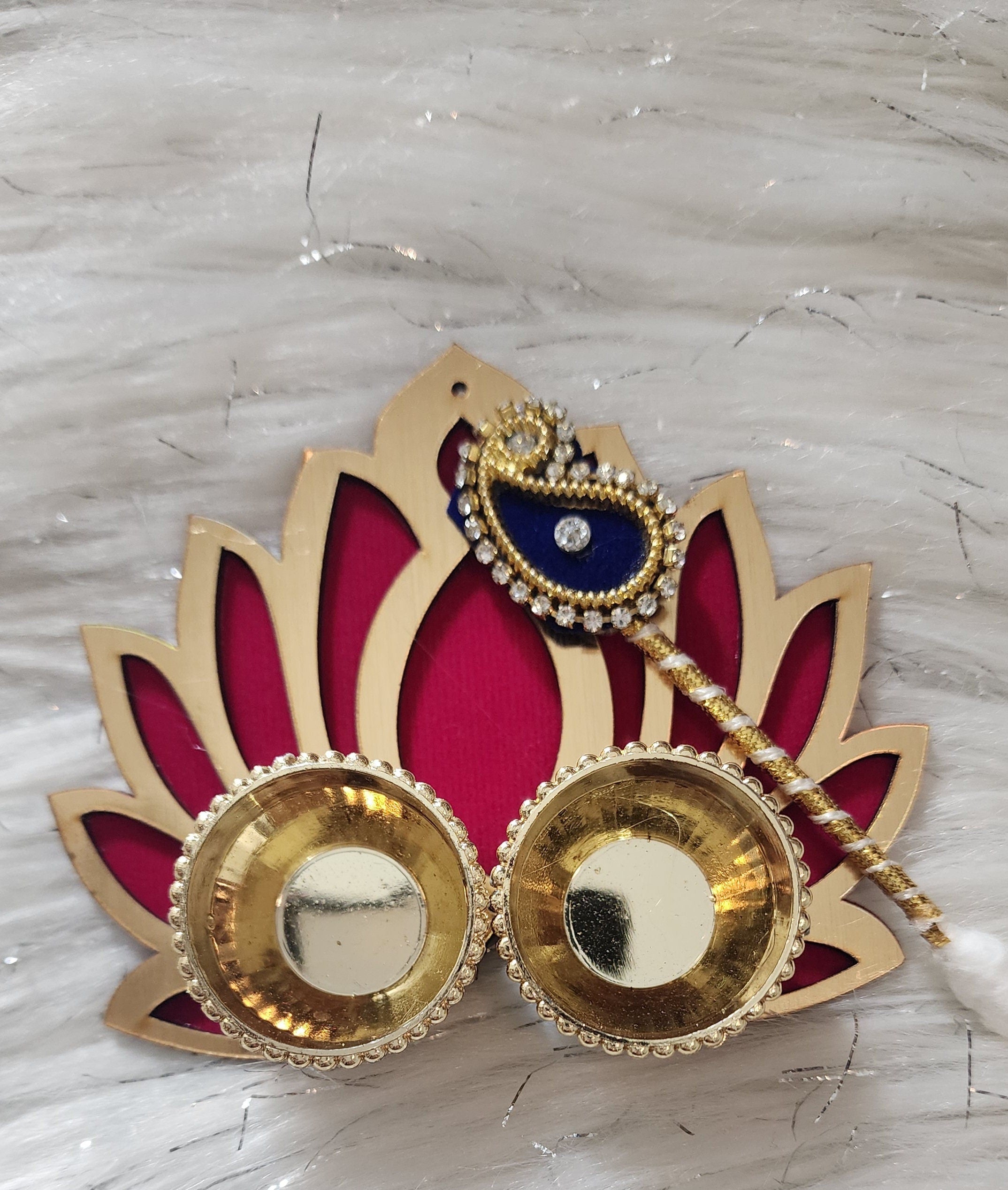 Handcrafted Lotus Haldi Kumkum Holder: Pooja Return Gift