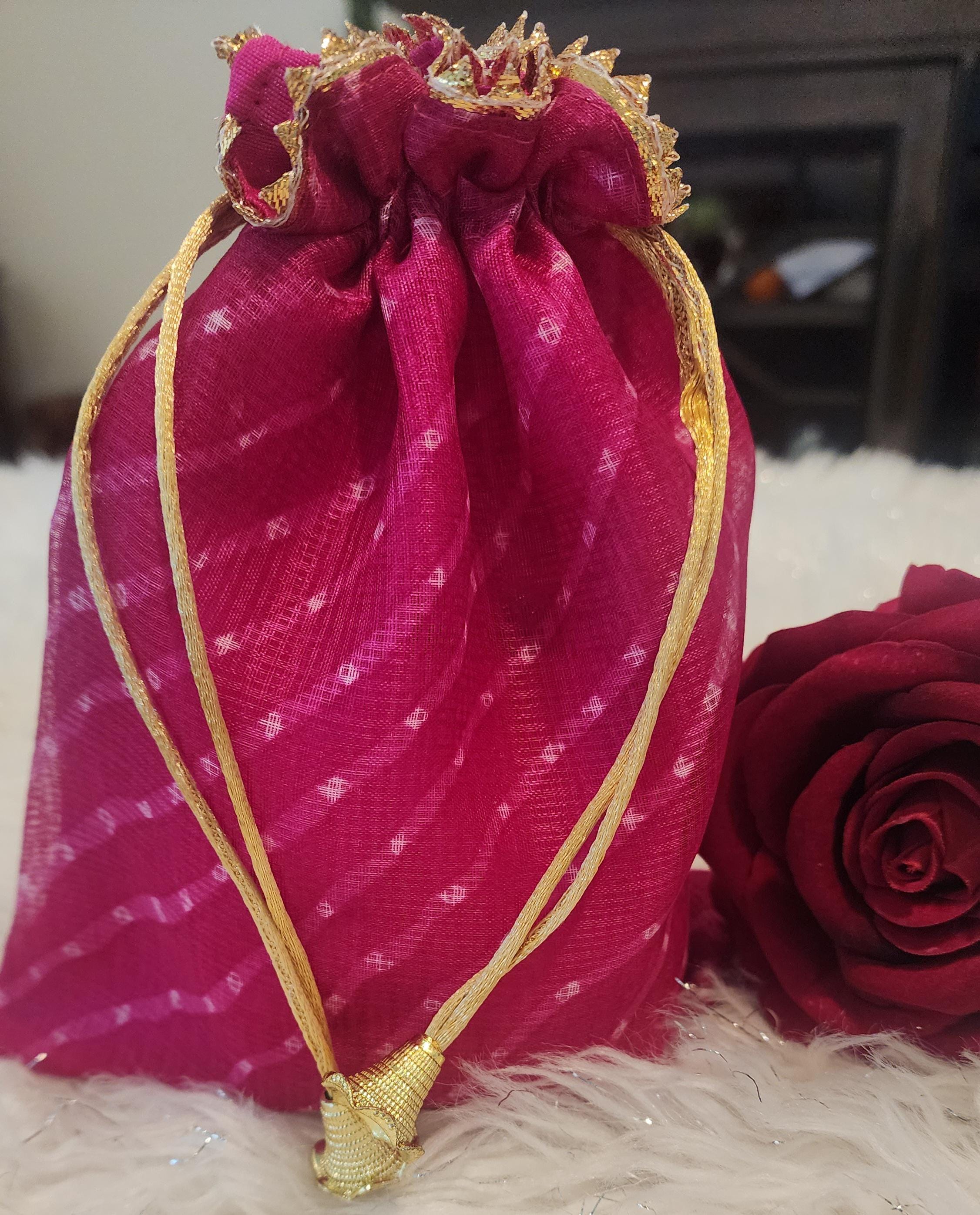 Jaipuri Leheriya Potli Bags - Wedding Favor Gift Bags