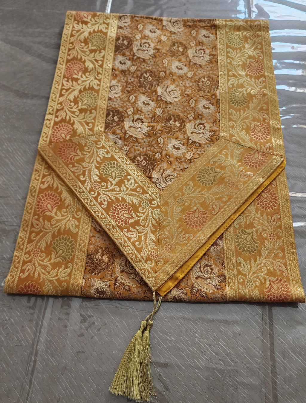 Silk Cheesecloth Table Runner: Bohemian Dining Decor - 14x79