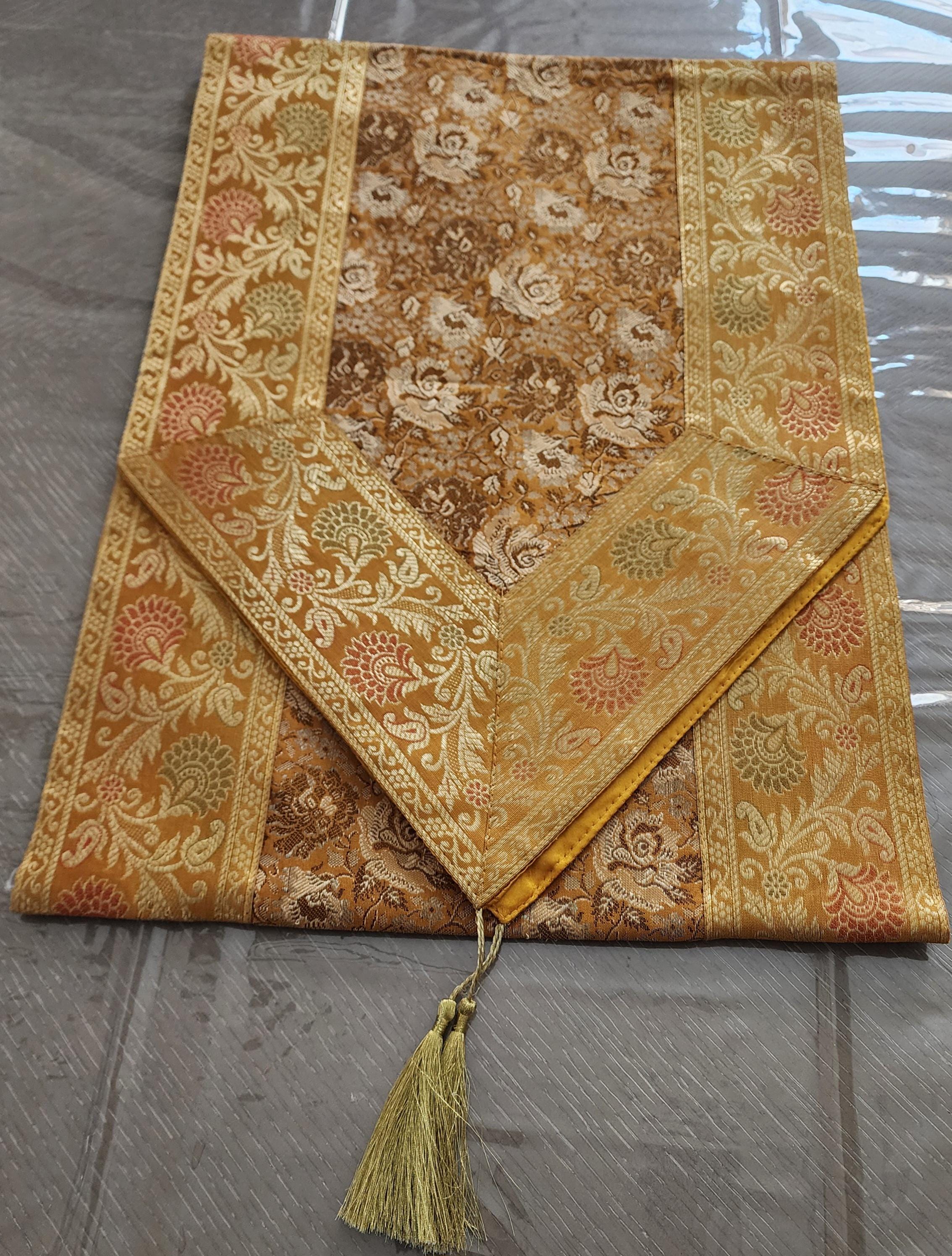 Silk Cheesecloth Table Runner: Bohemian Dining Decor - 14x79