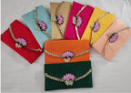 Lotus with moti Latkan Potli Purse: Handmade Indian Wedding Favor Bag and purse.